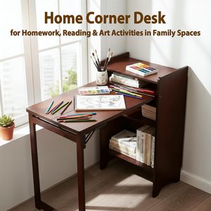 Escritorio Plegable <span class=keywords><strong>de</strong></span> Bambú Yuepeng Meimu, <span class=keywords><strong>Mesa</strong></span> Plegable <span class=keywords><strong>de</strong></span> Estilo Mid-Century, Ahorro <span class=keywords><strong>de</strong></span> Espacio, Escritorio para Computadora Plegable para Espacios Pequeños - Product Image 3