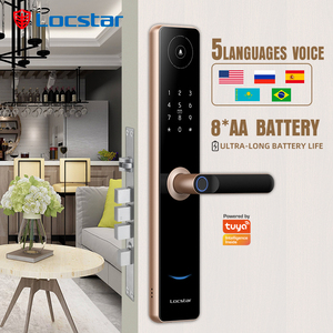 Serrure de porte intelligente Locstar à empreinte digitale biométrique avec sonnette, clavier numérique Wi-Fi Tuya, la plus vendue - Product Image 1