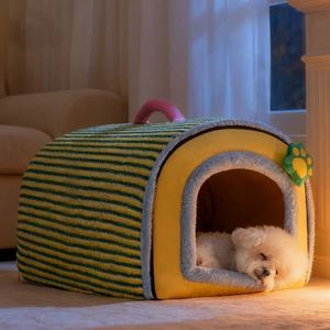Cama para Mascotas Clásica y Elegante de Algodón PP Sólido y Felpa Tipo Algodón, Lavable, Ecológica y Acogedora para Gatos y Mascotas Pequeñas - Product Image 4