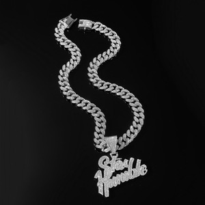 Hot Selling New <b>Light</b> Luxury Hiphop Style Gold Silver Plated Chain Men's <b>Letter</b> Alloy Pendant Necklace Fashion Jewelry Wholesale - Product Image 3