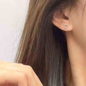 Xinfly 18k Solid Gold Heart Shape Stud <b>Earrings</b> 0.12ct Natural Diamond <b>Cute</b> Trendy Design for Girls' Wedding Party or Gift - Product Image 5