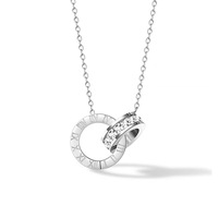 Collier à double anneau en acier inoxydable, luxe léger, design de chaîne de clavicule de niche, collier avec pendentif numérique