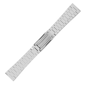 Bracelet de montre connectée de luxe en acier inoxydable 18 mm, bracelet à maillons argentés confortable, remplacement pour usage quotidien - Product Image 3