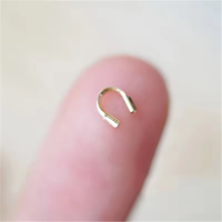 A2857 Conector de alambre en forma de U de oro laminado de 14k auténtico, protectores de cable, terminales y cierres para joyería permanente DIY