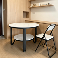 Table d'appoint ronde moderne de luxe à double niveau pour salon, chambre à coucher, canapé, meubles d'appoint