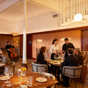 Высококлассная элегантная роскошная дизайнерская мебель для интерьера ресторана, распродажа, столы из массива мрамора, буфет - Product Image 4