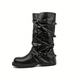 <span class=keywords><strong>Bottes</strong></span> <span class=keywords><strong>Western</strong></span> pliables à talon épais pour <span class=keywords><strong>femme</strong></span>, style slouch, à talon compensé, pour cavalier, vente en gros, collection 2026, offre spéciale - Product Image 6