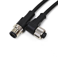Sensor M12 de 2, 3, 4, 5, 6, 7, 8, 12 y 17 pines, Tipo A, B, D, Codificado X, CE/RoHS, PVC, Conector de Cable Macho y Hembra