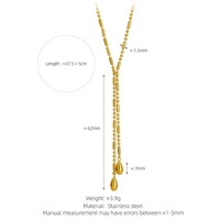 Collar con Logotipo Personalizado del Fabricante, Collar de Acero Inoxidable Resistente al Agua y al Deslustre, Chapado en Oro de 18k con Diseño de Gota de Agua para Mujer