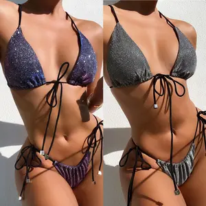 New Glitter Bikini Women's Sexy Beach Swimsuit Customized Sexy Beach Party Swimwear