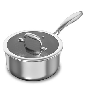Casserole en acier inoxydable 3 plis avec couvercle, marmite à soupe de haute qualité, design moderne, ensemble d'ustensiles de cuisine - Product Image 1