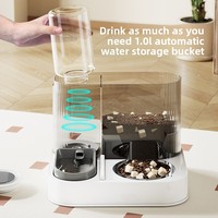 Nouvelle gamelle électrique en plastique pour chat, combo eau et nourriture 2-en-1, fontaine à eau pour animaux de compagnie, distributeur automatique de nourriture avec distributeur d'eau