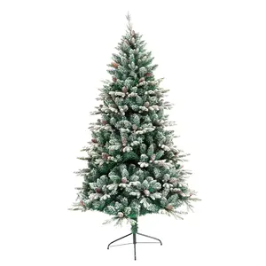 2024 Hot Selling Wholesale 5Ft 6Ft 7Ft Flagpole Powered Ceramic Ornament Christmas Trees With Led Lights