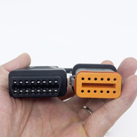 Cable Adaptador de Conector OBD2 de 16 Pines a OBDII de 12 Pines, Arnés de Cables para Herramienta de Diagnóstico para Cummins Komatsu