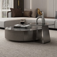 Table basse haut de gamme minimaliste moderne, style italien, luxe léger, Wabi-sabi, avec boîte de rangement multifonctionnelle, tendance sur internet