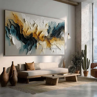 Peinture à l'huile abstraite texturée 3D peinte à la main, décoration murale pour salon, chambre à coucher, fond de canapé, avec cadre en plastique