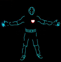 Costume Lumineux Cœur pour Homme avec Fil EL, Gants Lumineux, Impression Numérique, Tenue de Danse de Salon, Costume LED pour Adultes – En Stock