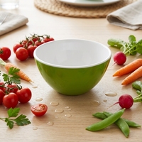 MUW Bestwares Vente en gros en usine Bol à salade en mélamine bicolore vert avocat Grand bol de service rond pour commande en gros
