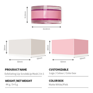 Exfoliante Labial Vegano Rosa Personalizado en Tarro, Burbujas Exfoliantes con Cepillo, Bálsamo Labial Mineral Nocturno de Marca Privada para Labios Oscuros - Product Image 6