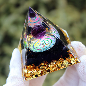 Pirámide de Resina Epoxi de Cristal de 5cm, 6cm, 8cm, Impresión UV, Grabado Interno, Decoración para el Hogar, Adorno de Escritorio - Product Image 2