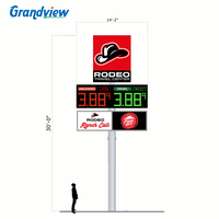 Panneau publicitaire extérieur autoportant Grandview, étanche IP65, avec LED pour la signalisation de station-service