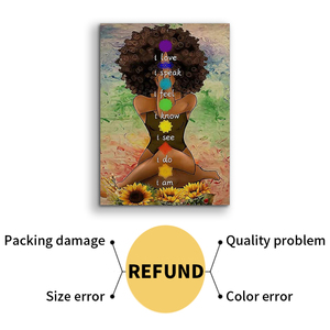 16*24Inches HD Printed Portrait <strong>Text</strong> Painting <strong>Wall</strong> <strong>Art</strong> Black Girl Yoga Canvas Print Painting for <strong>Wall</strong> Decor - Product Image 3