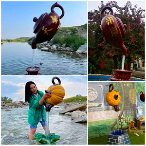 Nước chảy cảnh quan ấm trà điêu khắc, Voi sợi thủy tinh ấm trà điêu khắc, nước Tính năng bầu trời ấm trà điêu khắc trang trí - Product Image 5