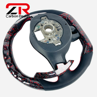 Volant personnalisé en fibre de carbone forgée rouge avec affichage LED des tours de visseuse pour Volkswagen Golf GTI R MK6 Jetta GLI 2010-2014