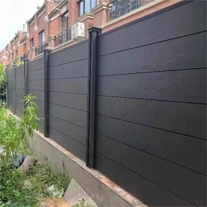 Clôture de <span class=keywords><strong>palissade</strong></span> en <span class=keywords><strong>bois</strong></span> composite WPC avec jardin et terrasse utilisée à bas prix Clôture sport 2M Cadre métallique à modélisation 3D - Product Image 2