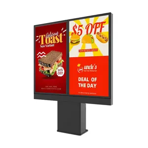 Singolo/doppio/tre schermo burger king mcdonald's display lcd esterno scheda menu digitale per drive thru