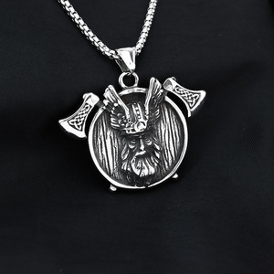 Collar con Colgante Vikingo de Odín, Acero Inoxidable, Diseño de Alas Vintage para Hombre, Geométrico Asimétrico, Joyería de Regalo - Product Image 3