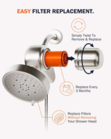 Ensemble de pommeau de douche à double filtration, pommeau de douche pluie avec douchette à filtration profonde