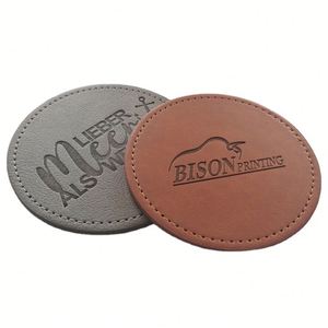Custom Engraved Leather Coasters for Stylish Table Protection Personalized Drink <b>Mat</b> Business Logo <b>Bar</b> Accessories Wedding Gift - Product Image 1