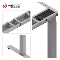 Henvo - Bureau debout électrique réglable pour bureau commercial - Cadre à double moteur - Conception ergonomique modulaire - Extensible - Montage facile