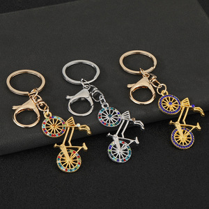 Porte-clés Vélo en Strass - Breloque Scintillante en Cristal pour Vélo, Alliage Or et Argent, pour <span class=keywords><strong>Cyclistes</strong></span> et Décoration <span class=keywords><strong>de</strong></span> Sac - Product Image 1