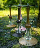 Chicha KAYA en bois élégante, ensemble en bois avec verre, cadeau, fête, salon de chicha, bar, restaurant, café, club, fête, fumer, chicha