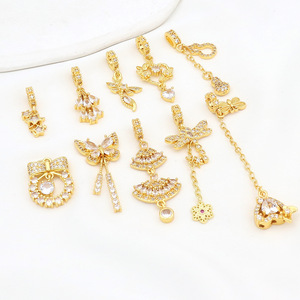 14k Gold Plated <b>Copper</b> Pendant Butterfly Star Design Cubic Zirconia DIY Jewelry Accessory Necklace <b>Bracelet</b> Findings - Product Image 1