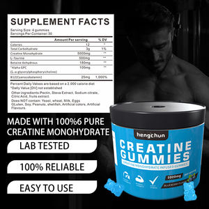 Créatine monohydrate 300 mg-5000 mg, bonbons gélifiés, compléments alimentaires pour hommes, 2 gélifiés par dose quotidienne, bienfaits pour la croissance musculaire, fabriqué en Chine (Henan) - Product Image 4