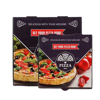 Fournisseur en gros Boîte à pizza en papier pliable personnalisée Boîte d'emballage alimentaire à emporter avec logo