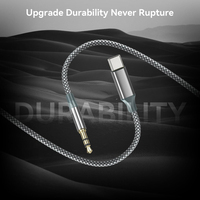 Kabel Aux DAJIANGG USB C 3.5mm Nylon Braided, Adaptor Tipe C Male, Kabel Ekstensi Audio Stereo untuk Ponsel