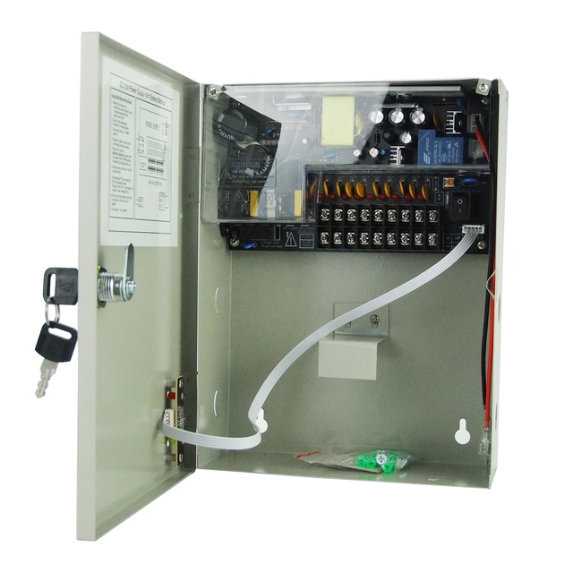 Back up Power Supply Box Access Control 9CH CCTV Power Supply Box 12v 15a 180w CCTV Power Supply