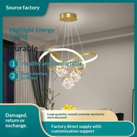 Lustre LED moderne minimaliste transfrontalier en fer doré et silicone, en forme de trèfle à 4 boules, pour l'éclairage de salle à manger et de salon