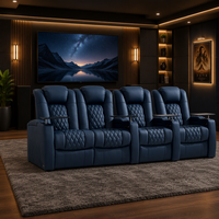 Ensemble de canapés inclinables zéro gravité 4 places en cuir respirant et durable avec mousse à mémoire de forme pour bureau professionnel, appartement, hôtel, salon