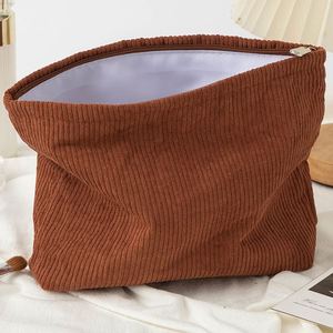 Bolsa de Cosméticos Portátil de Pana con Cierre, Estilo Coreano, Ecológica, Duradera, de Gran Capacidad, 26*5.5*18.5 cm, para Mujer - Product Image 4