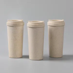 定制可重复使用的麦草咖啡杯环保小麦纤维不倒翁杯