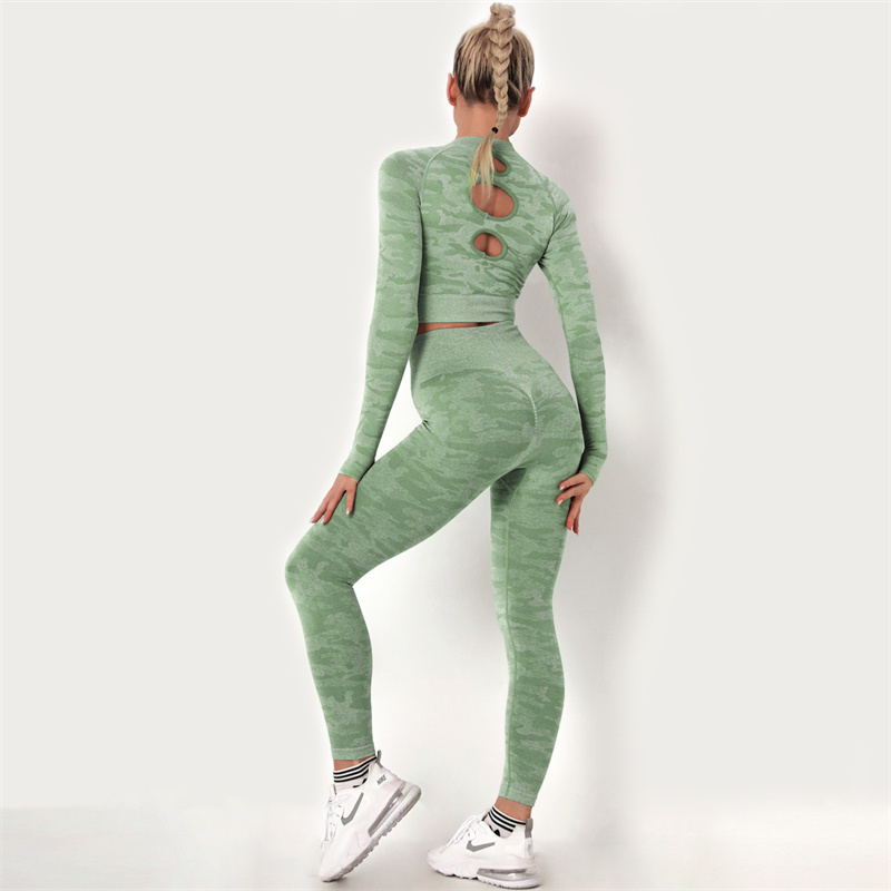 8 colors Fashion Modern Breathable Workout Clothing Women Active Wear Yoga Set hygroscopic and sweat releasing