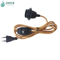 Portalámparas E26 CUL/ E27 VDE SAA CE, Cable Eléctrico, Juego de Cables para Lámpara Colgante con Interruptor de Atenuación y Enchufe Europeo