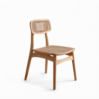 Chaise de salle à manger en rotin et bois massif de style japonais - Design tendance inspiré d'Instagram pour la maison, les restaurants, les balcons
