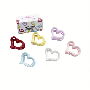 Pinces à cheveux en forme de cœur 6 cm, macaron coloré, pour femmes et filles - Product Image 1