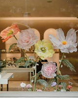 Fleurs géantes autoportantes pour vitrine, décoration de magasin, fleurs géantes artificielles en papier pour décoration de mariage
